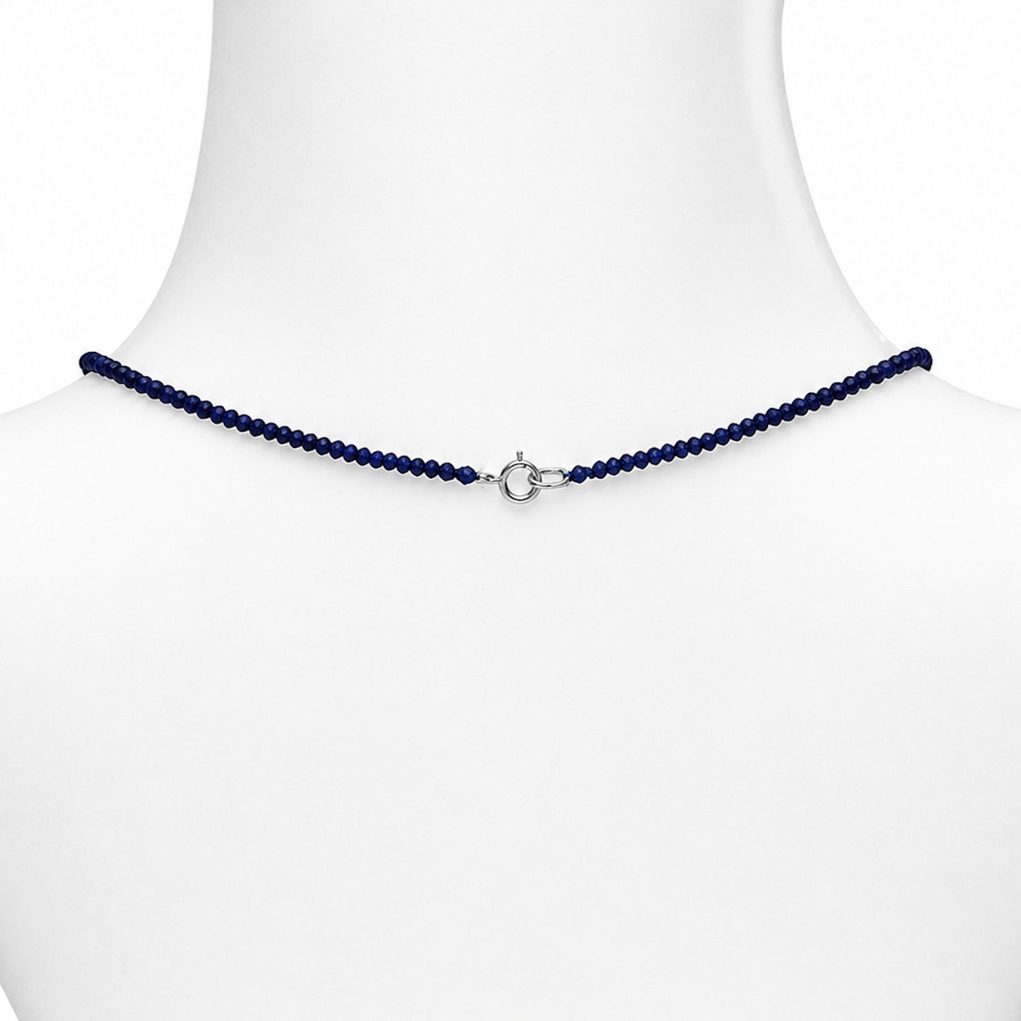 14k White Gold Lapis with Pear Shape Pendant Necklace