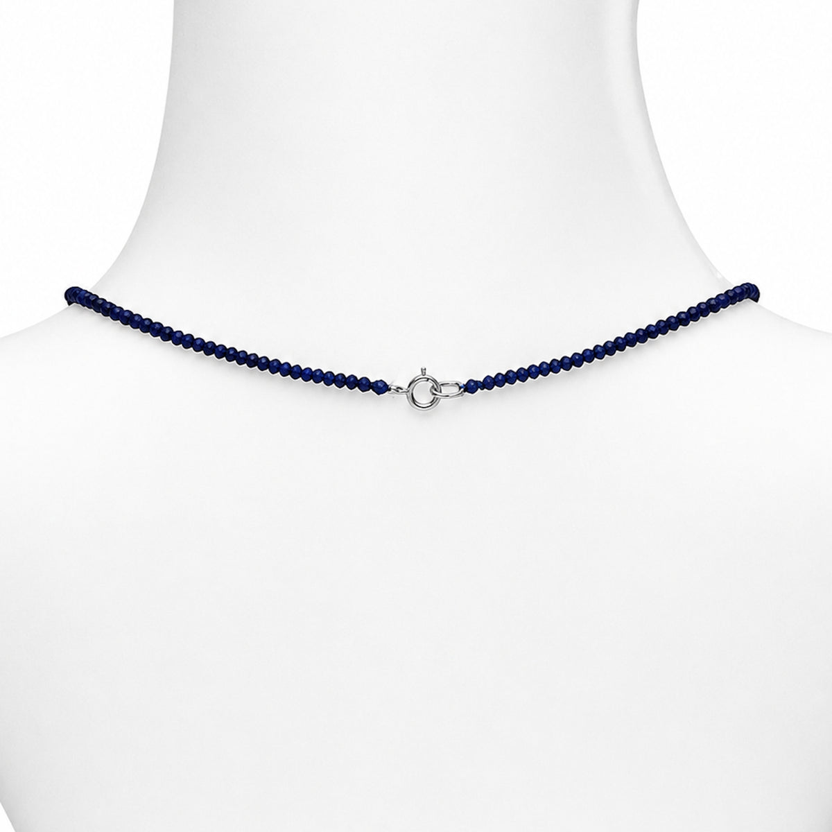 14k White Gold Lapis with Pear Shape Pendant Necklace
