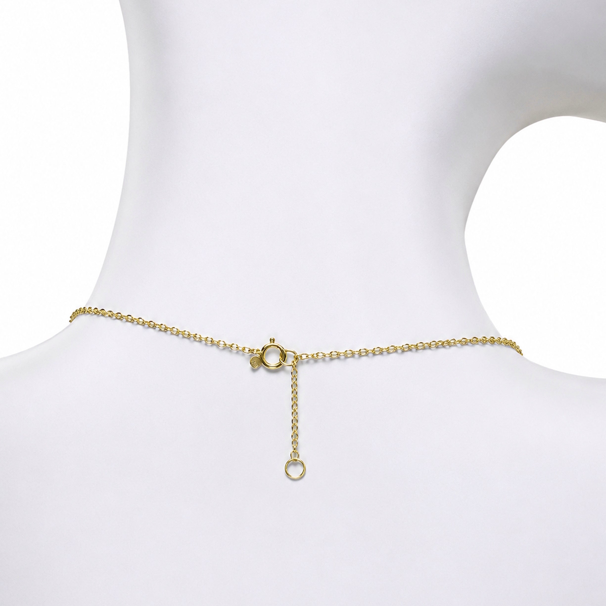 14k Green Onyx Cushion Center Cluster Necklace