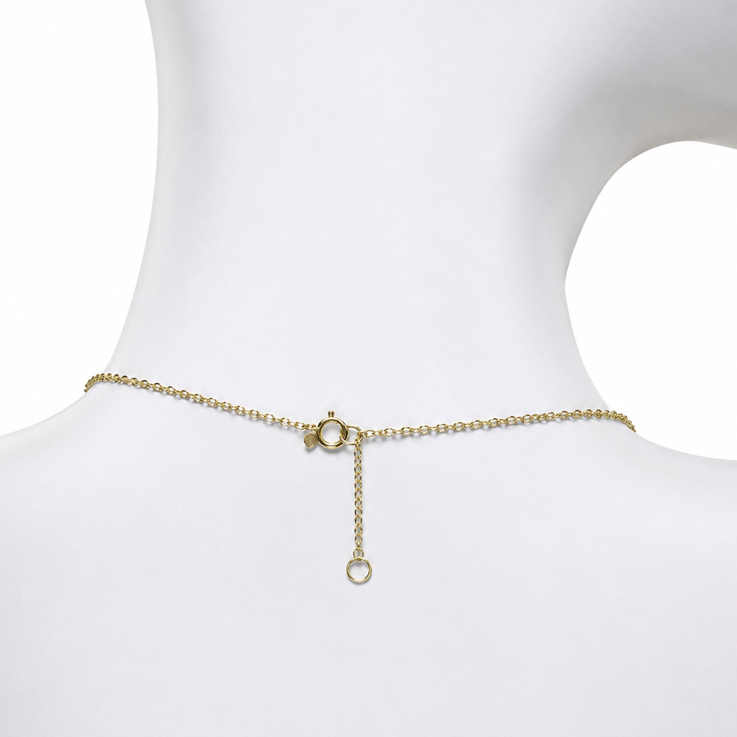 14k Garnet Square Center Cluster Necklace