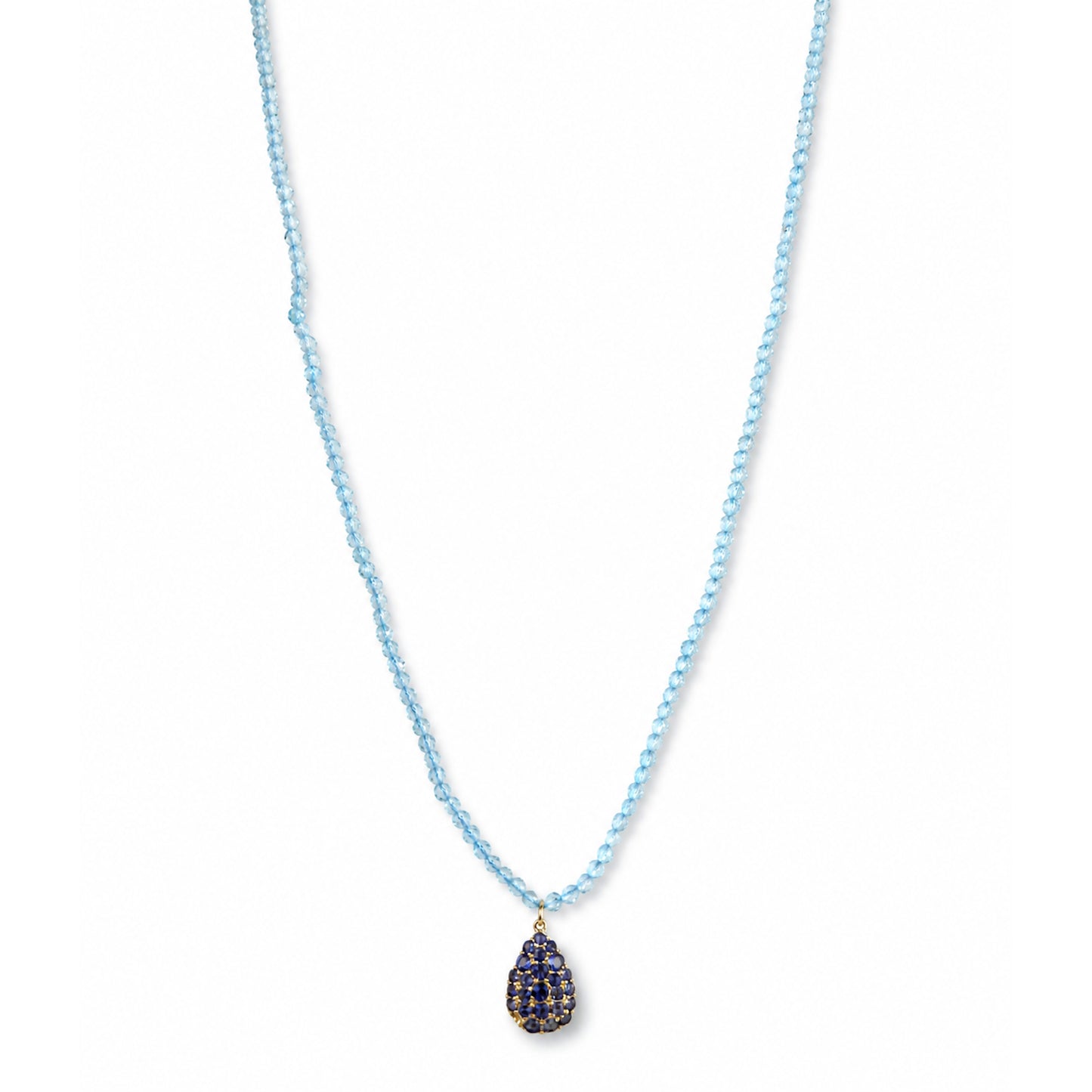 14k Gemstones Small Beads with Mix Pendant Necklace