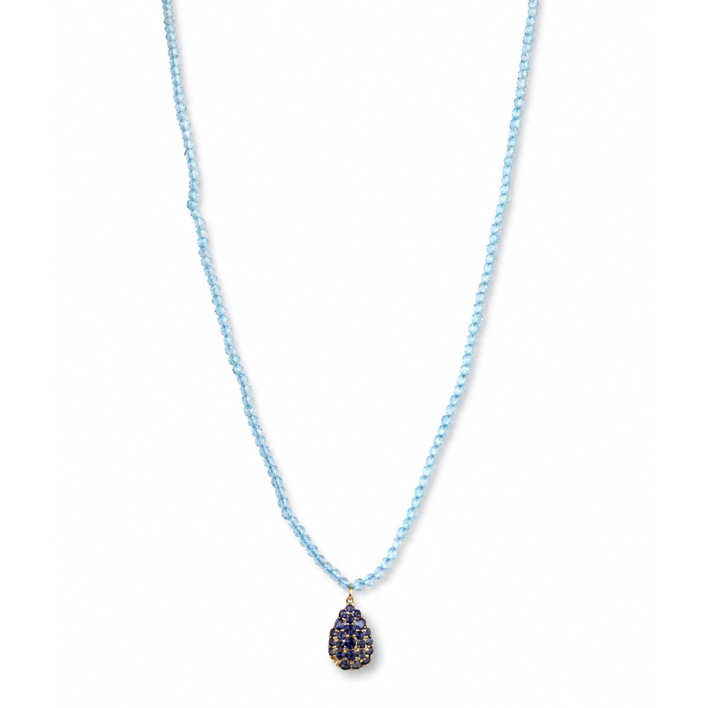 14k Gemstones Small Beads with Mix Pendant Necklace