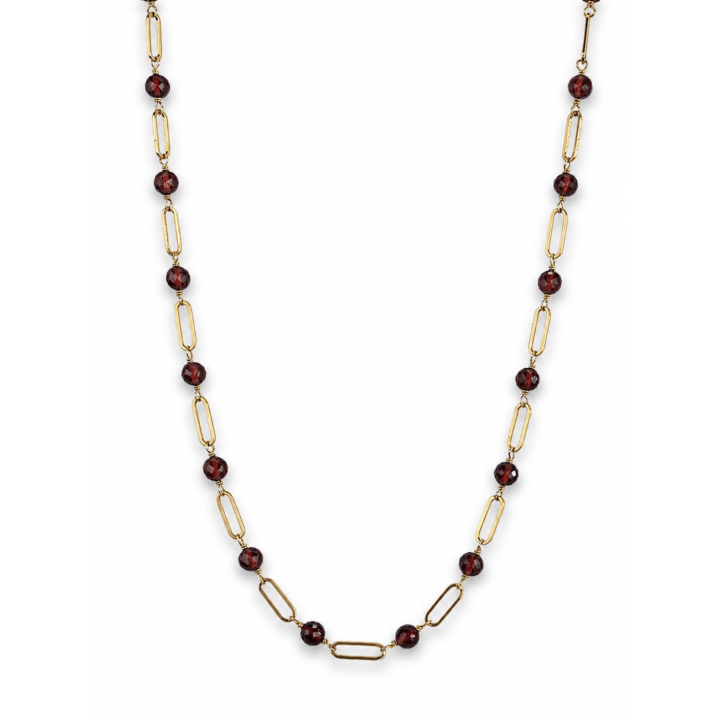 14k Gemstones Paperclip 1x1 Necklace