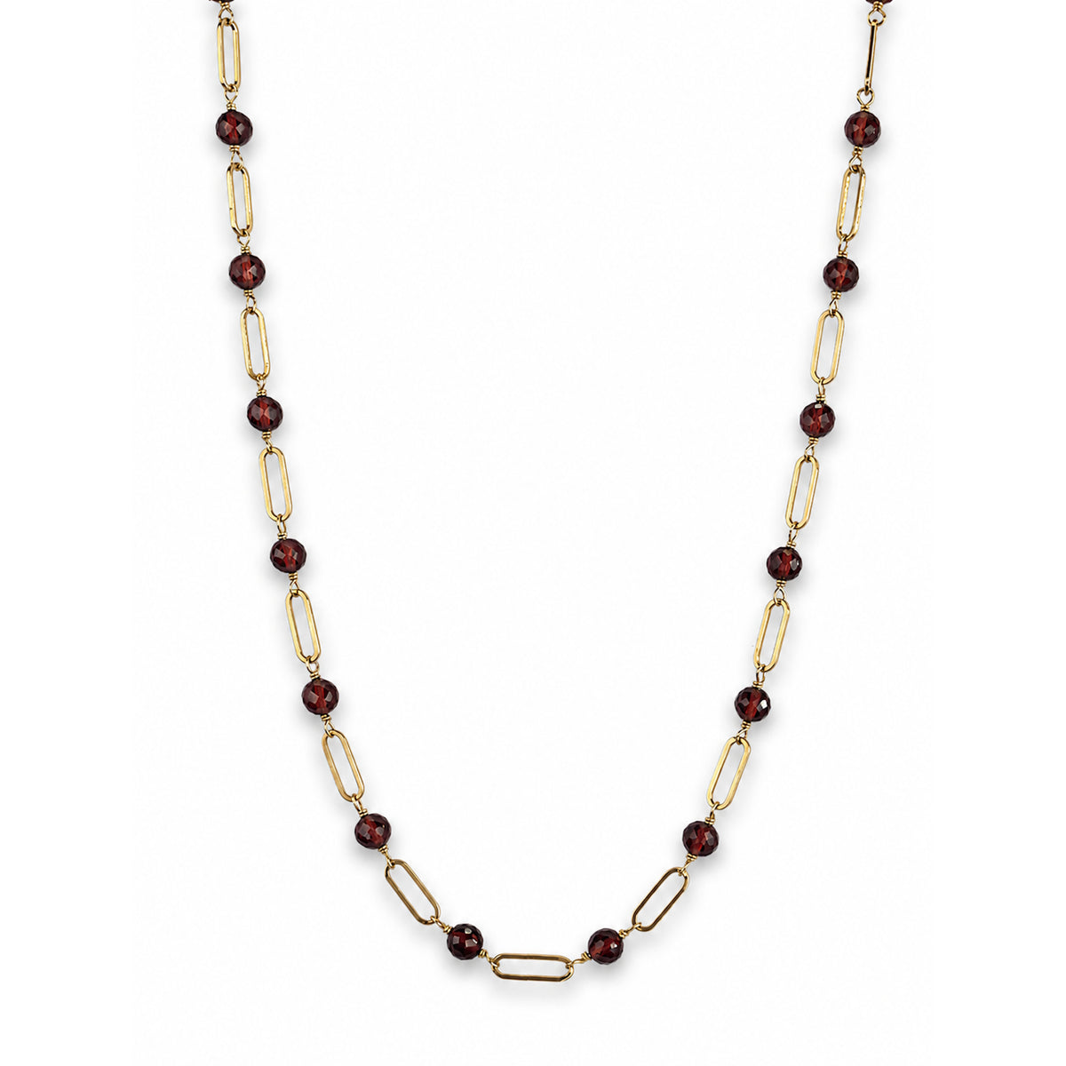 14k Gemstones Paperclip 1x1 Necklace