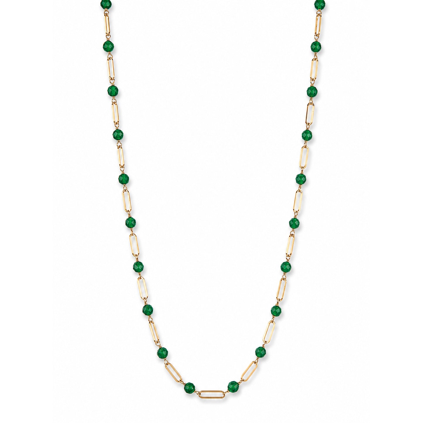 14k Gemstones Paperclip 1x1 Necklace