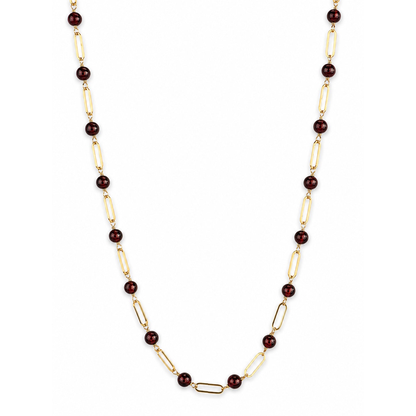 14k Gemstones Paperclip 1x1 Necklace
