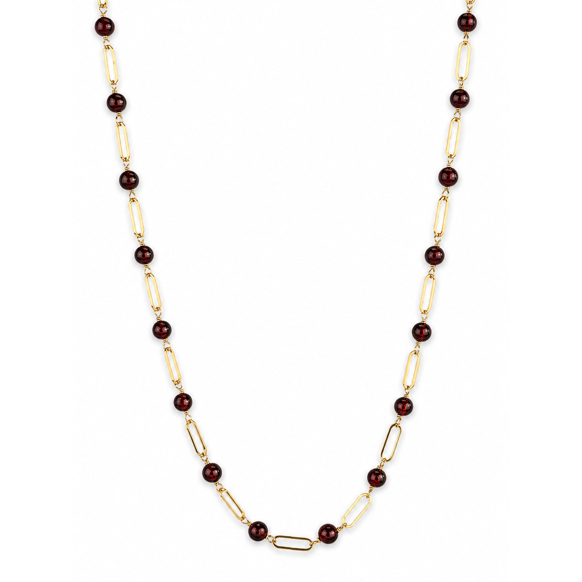 14k Gemstones Paperclip 1x1 Necklace
