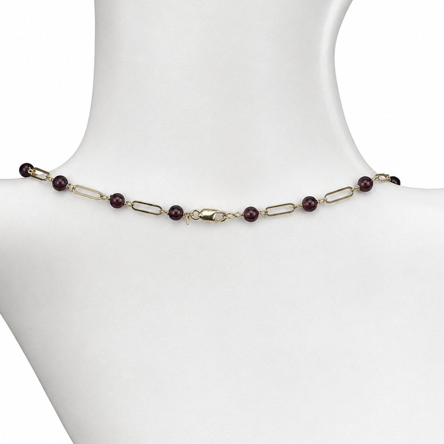 14k Gemstones Paperclip 1x1 Necklace
