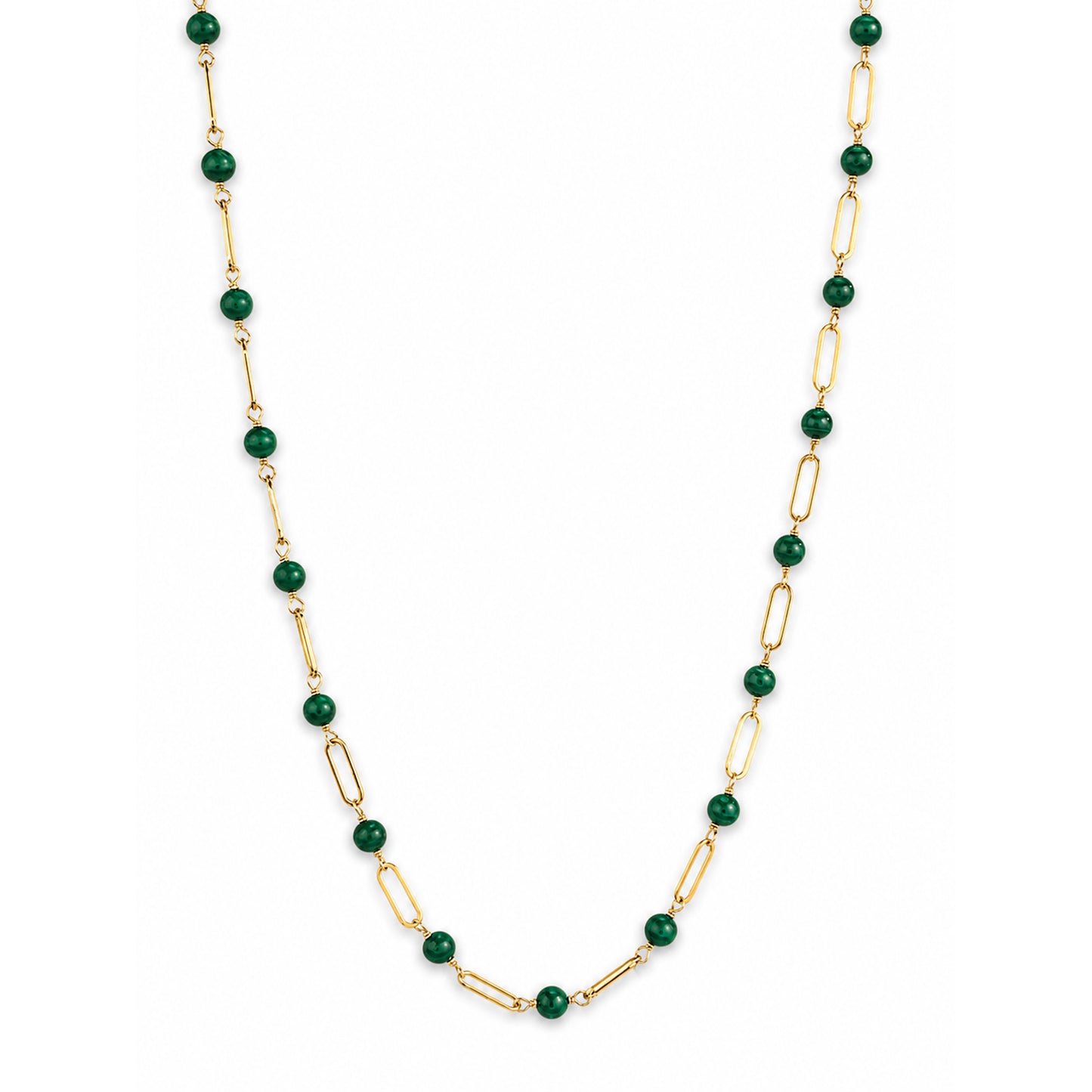 14k Gemstones Paperclip 1x1 Necklace