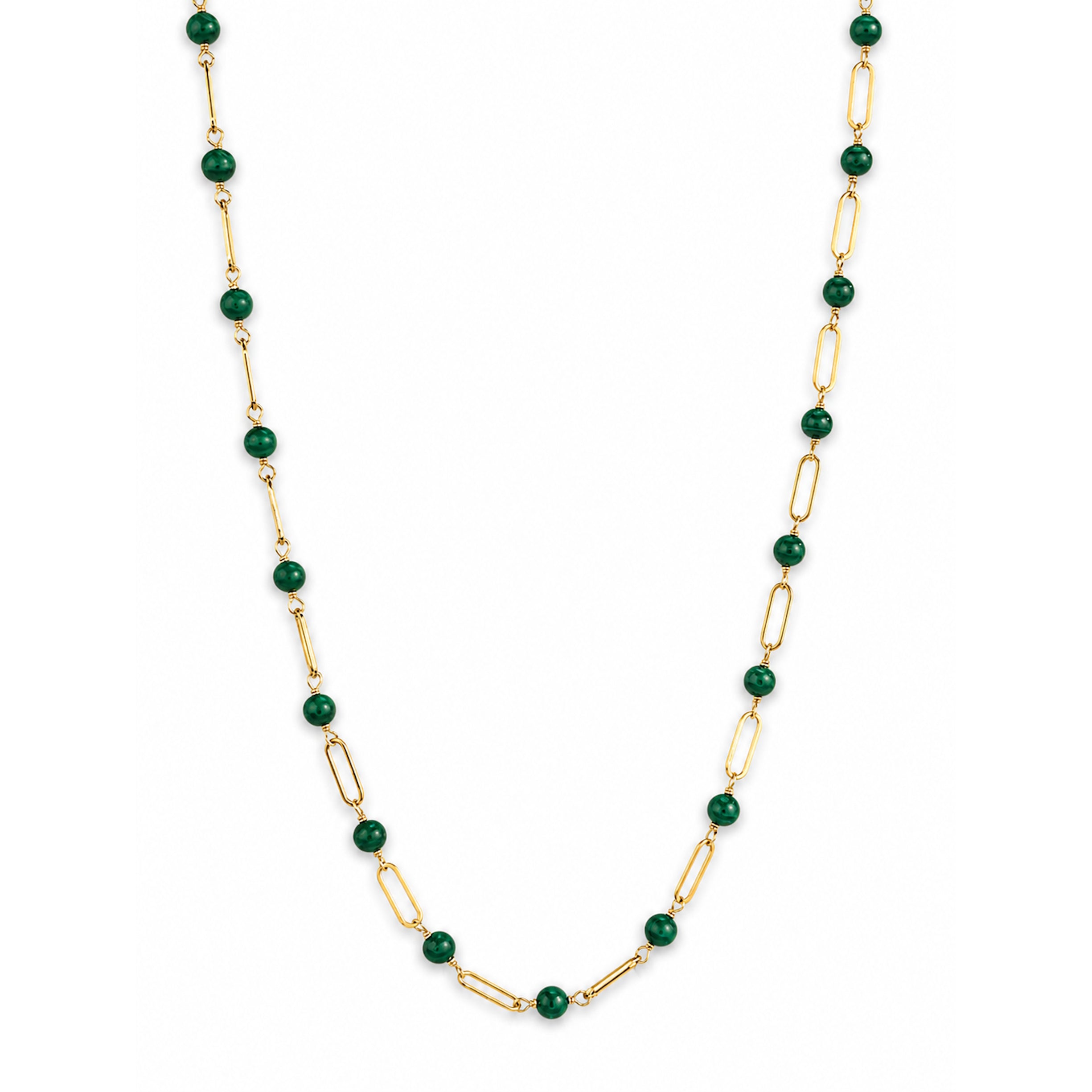 14k Gemstones Paperclip 1x1 Necklace