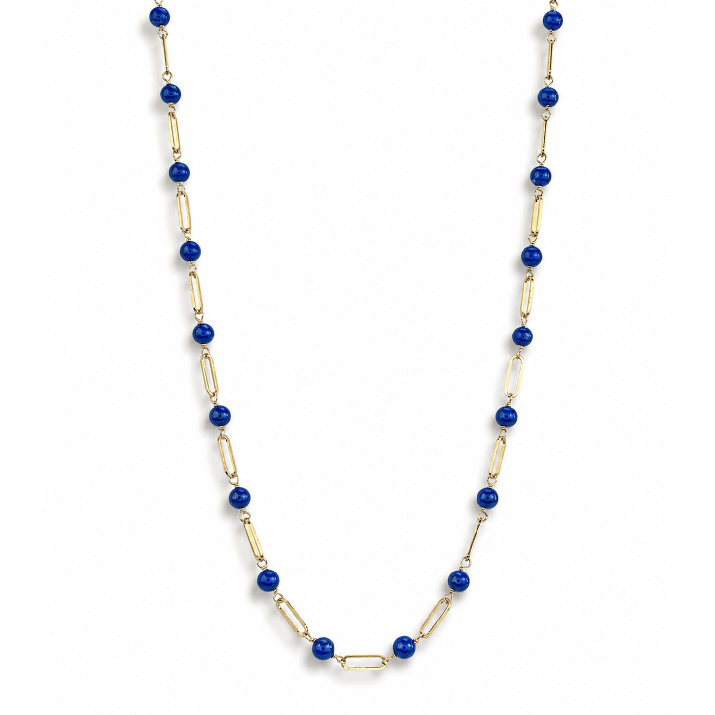 14k Gemstones Paperclip 1x1 Necklace