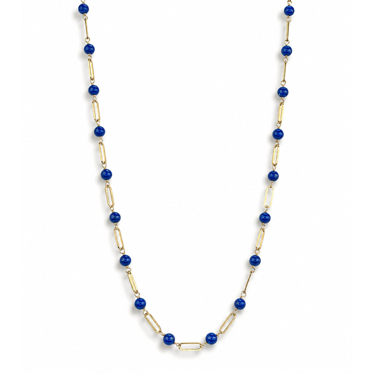14k Gemstones Paperclip 1x1 Necklace