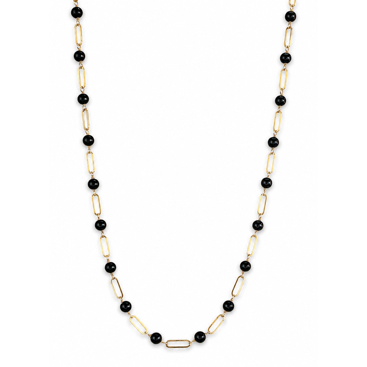 14k Gemstones Paperclip 1x1 Necklace