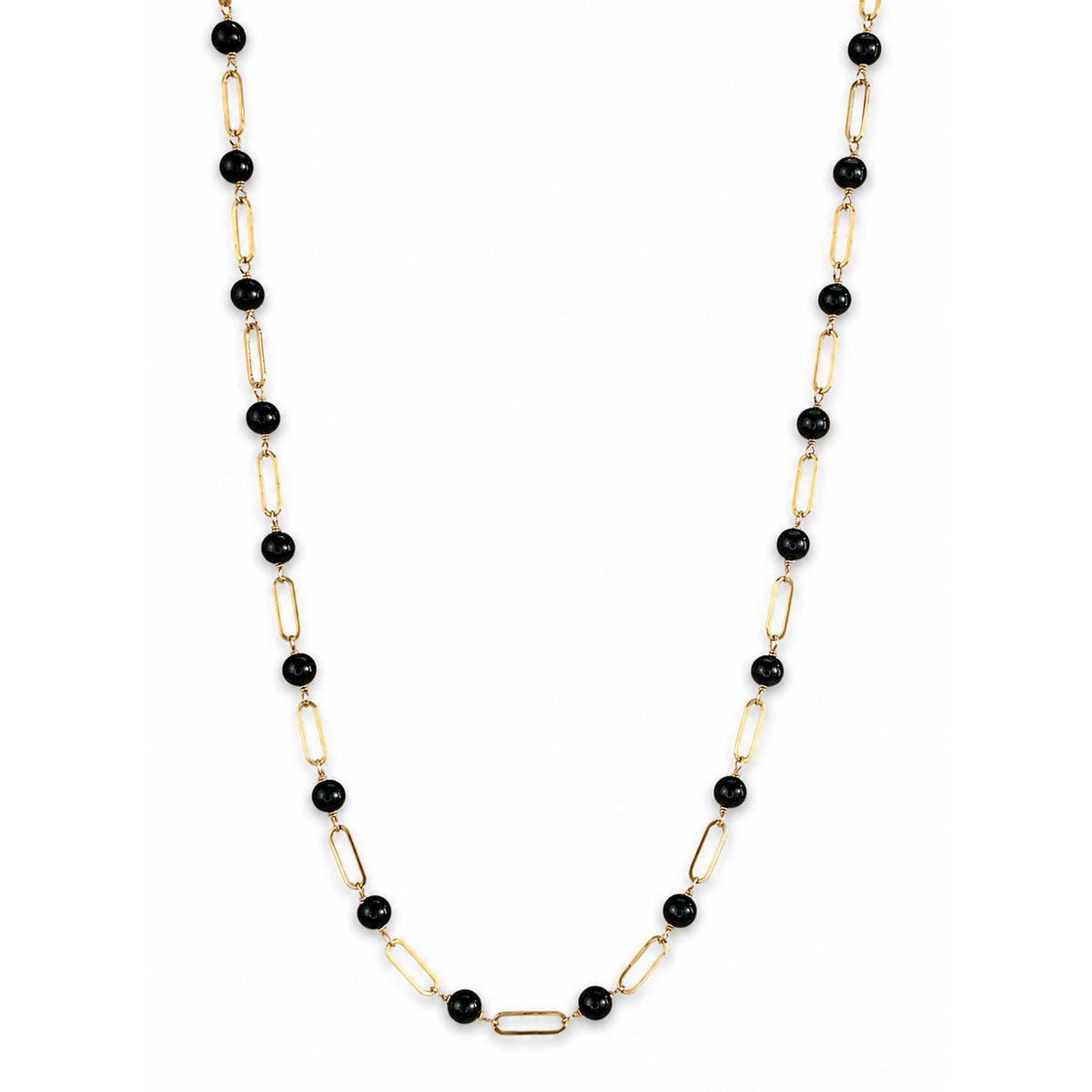 14k Gemstones Paperclip 1x1 Necklace