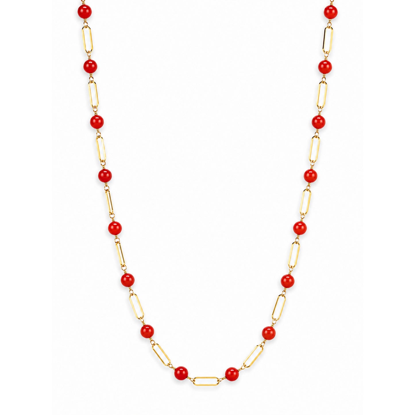14k Gemstones Paperclip 1x1 Necklace
