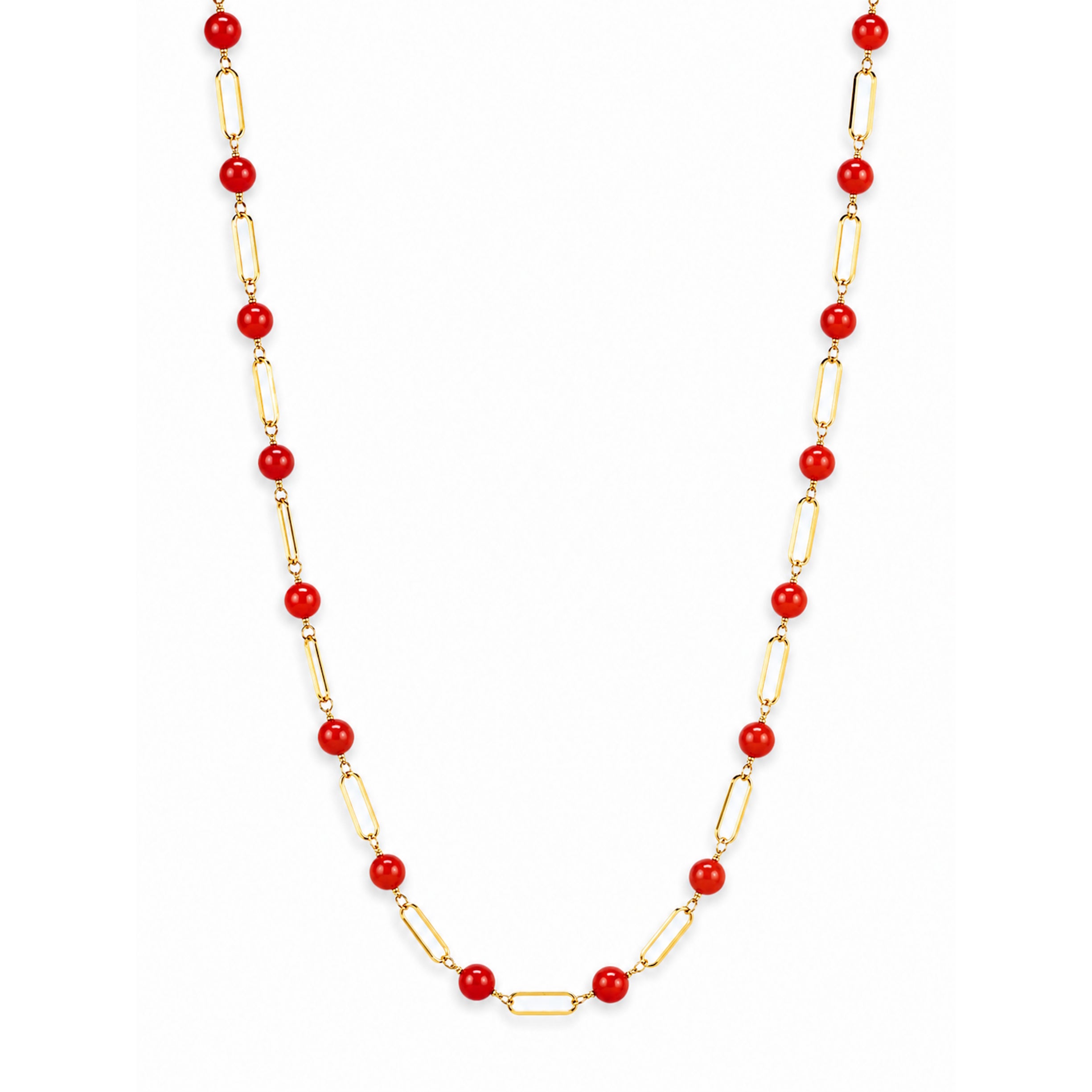 14k Gemstones Paperclip 1x1 Necklace