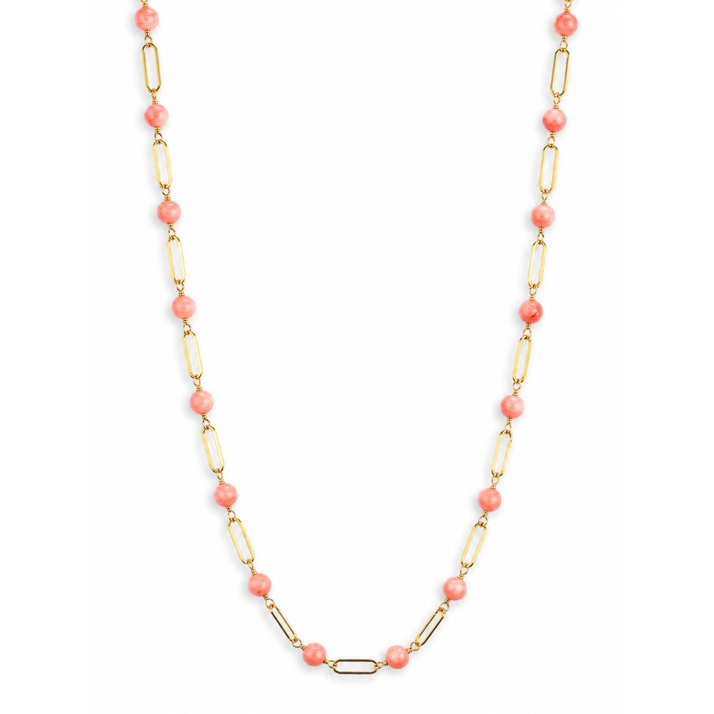 14k Gemstones Paperclip 1x1 Necklace