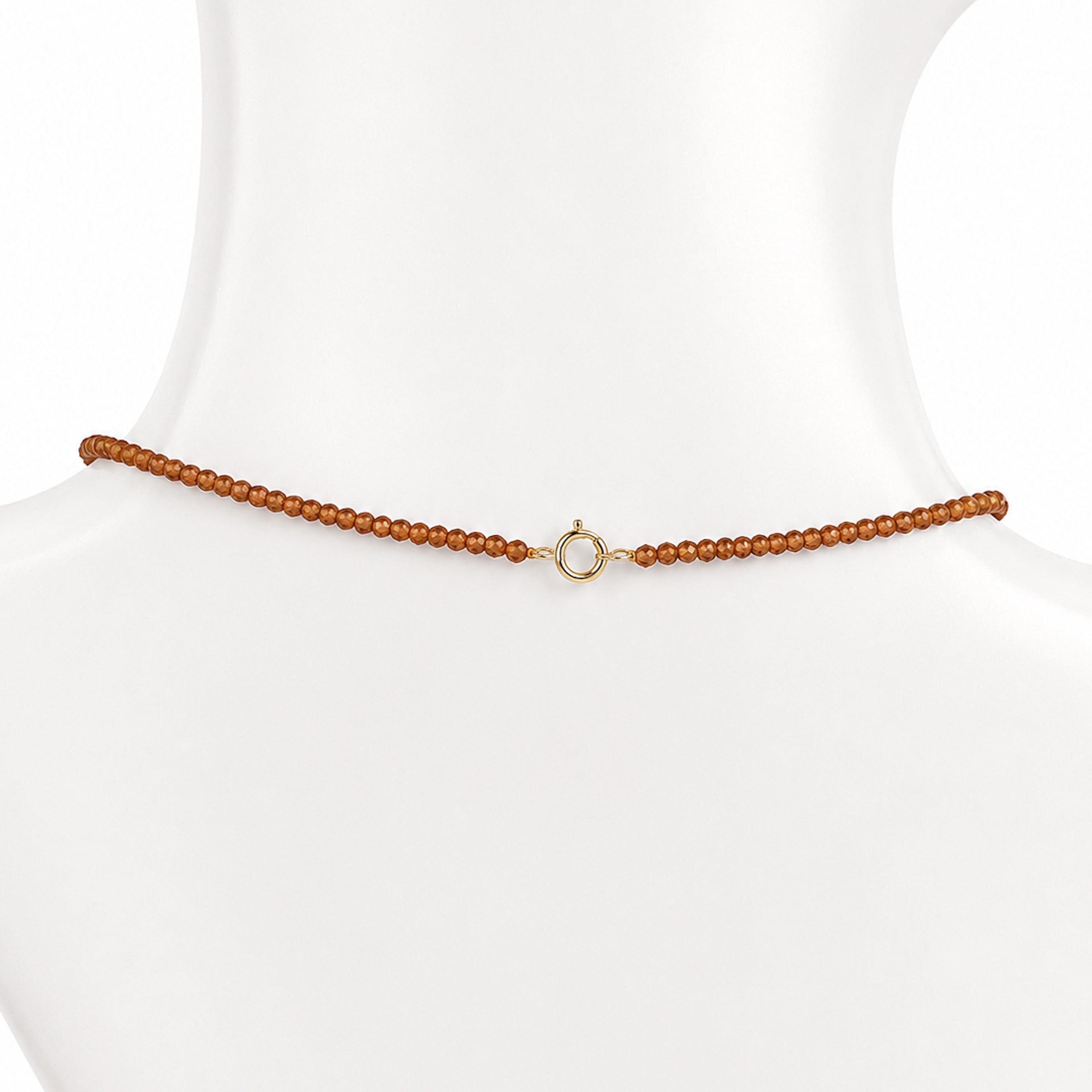 14k Yellow Garnet with Citrine Square Center Necklace