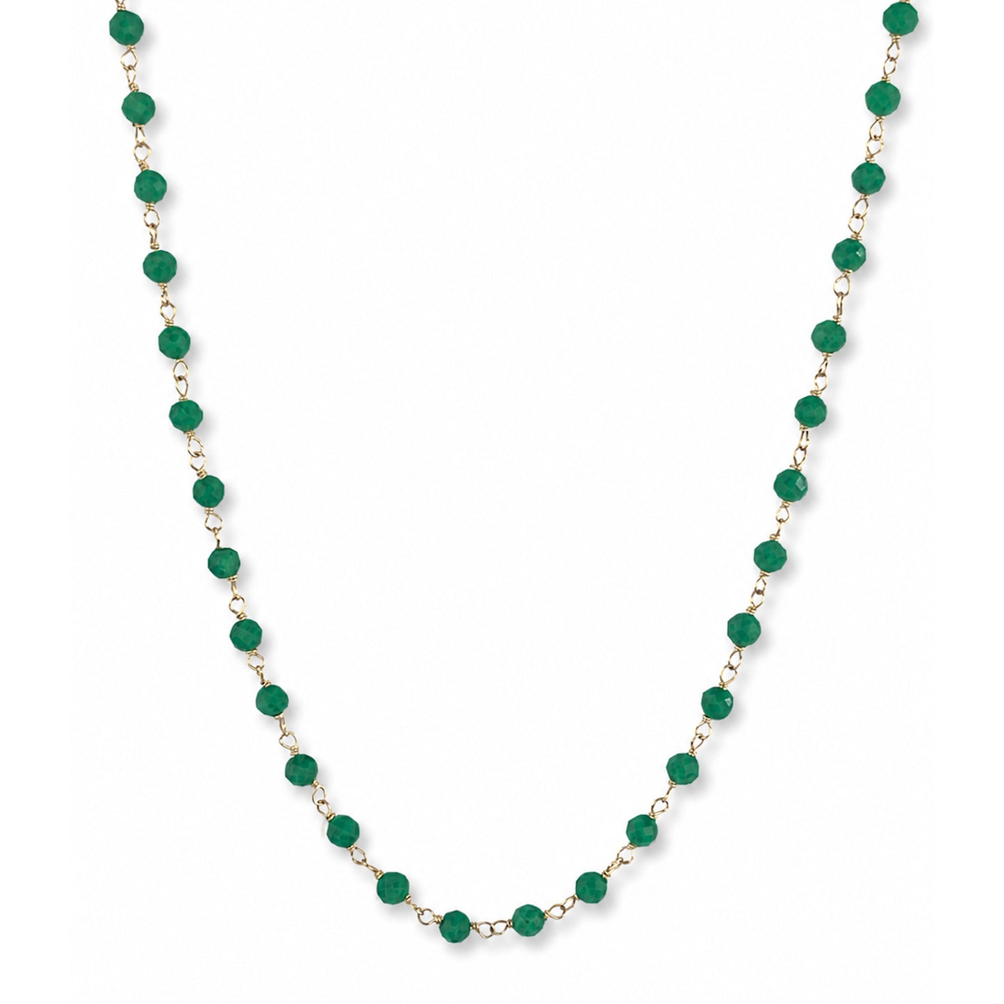 14k Emerald Ruby Sapphire Link Necklace