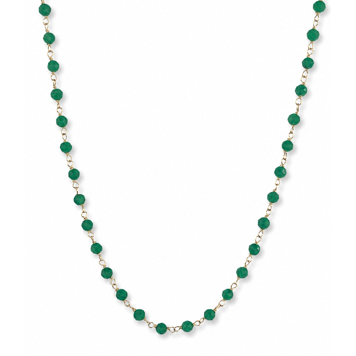 14k Dyed Gemstones Link Necklace