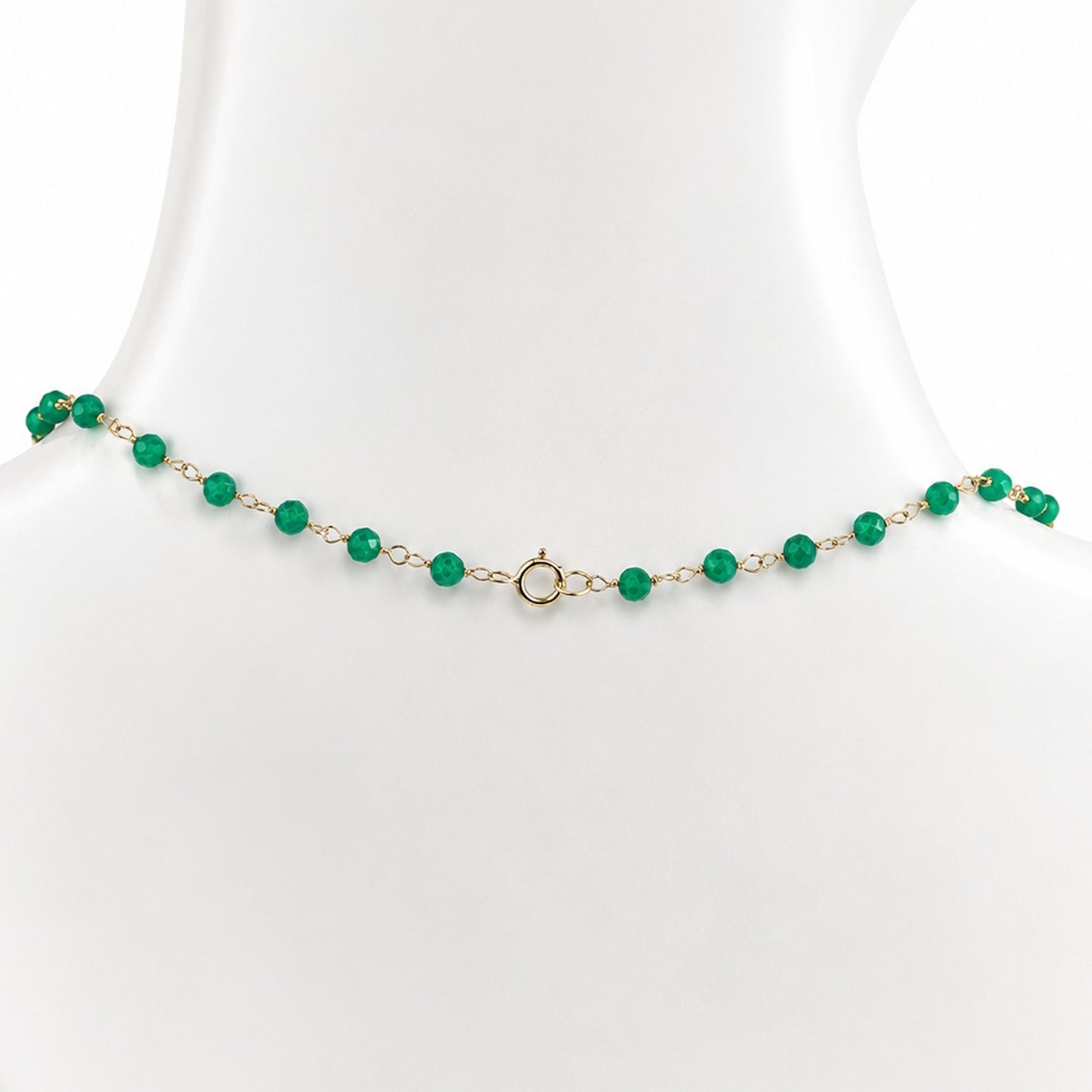 14k Emerald Ruby Sapphire Link Necklace