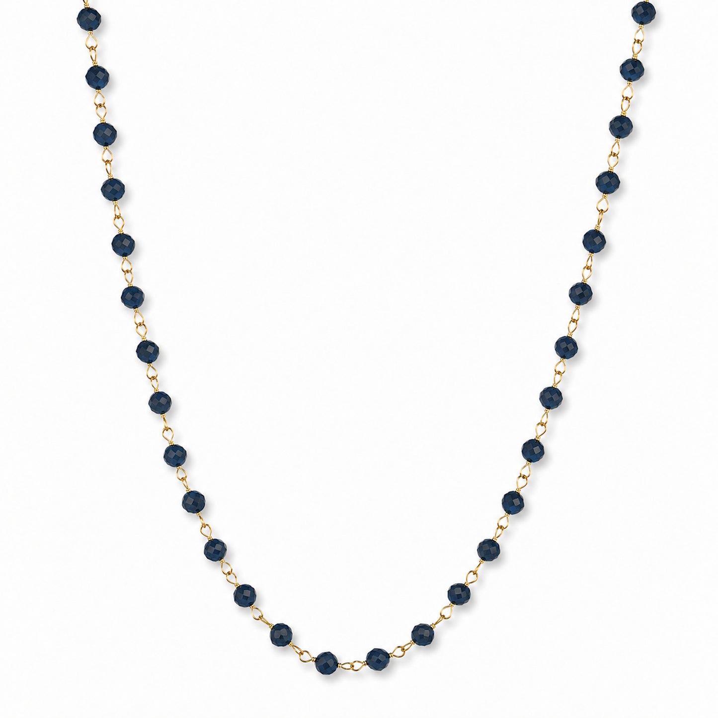 14k Emerald Ruby Sapphire Link Necklace