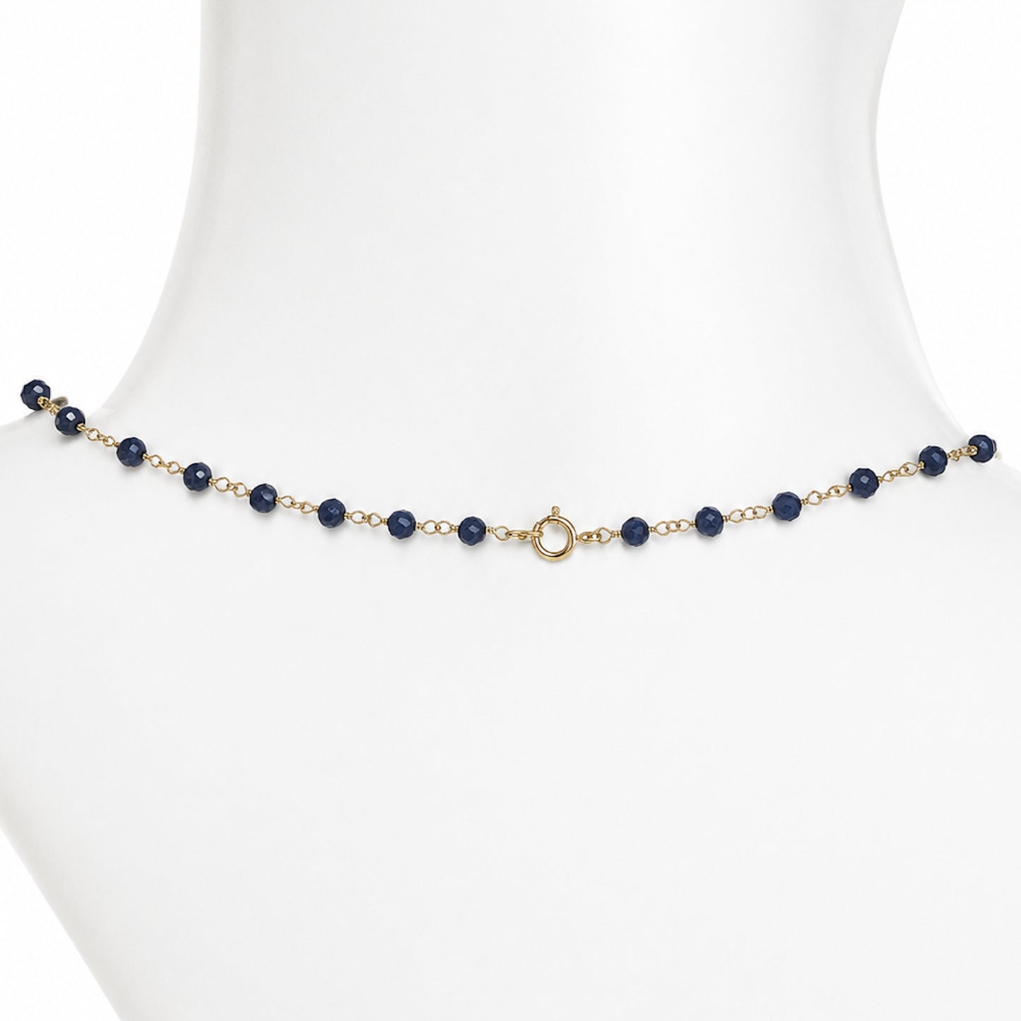 14k Emerald Ruby Sapphire Link Necklace