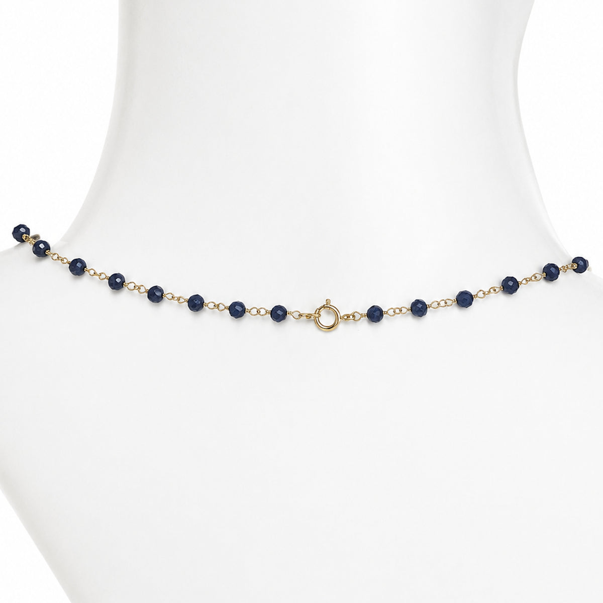 14k Dyed Gemstones Link Necklace