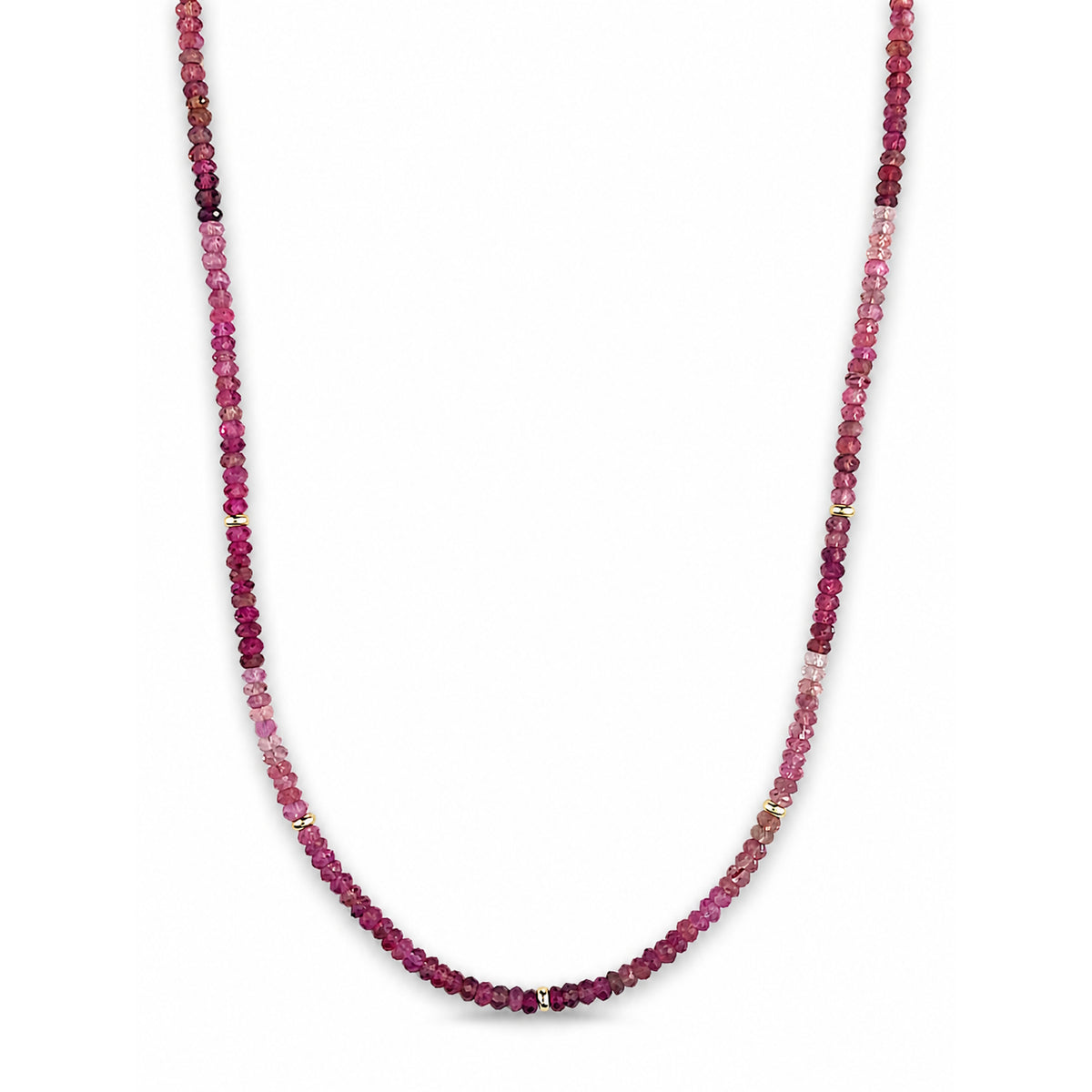 14k Gemstones & Gold Roundel Necklace