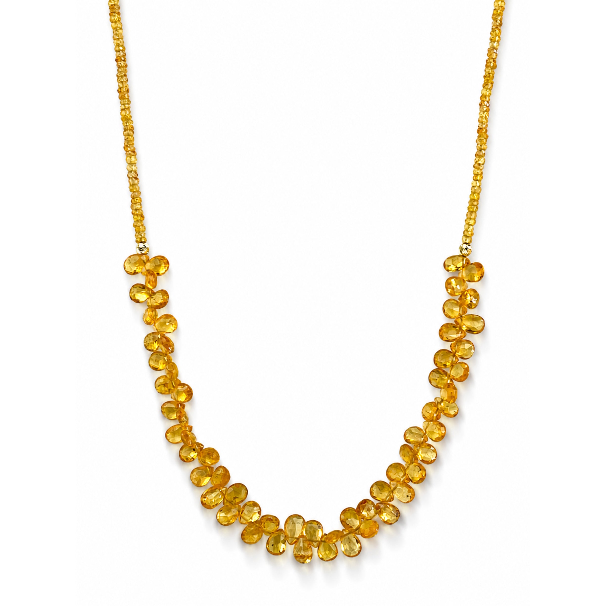 14k Mandarin Garnet Cluster Necklace