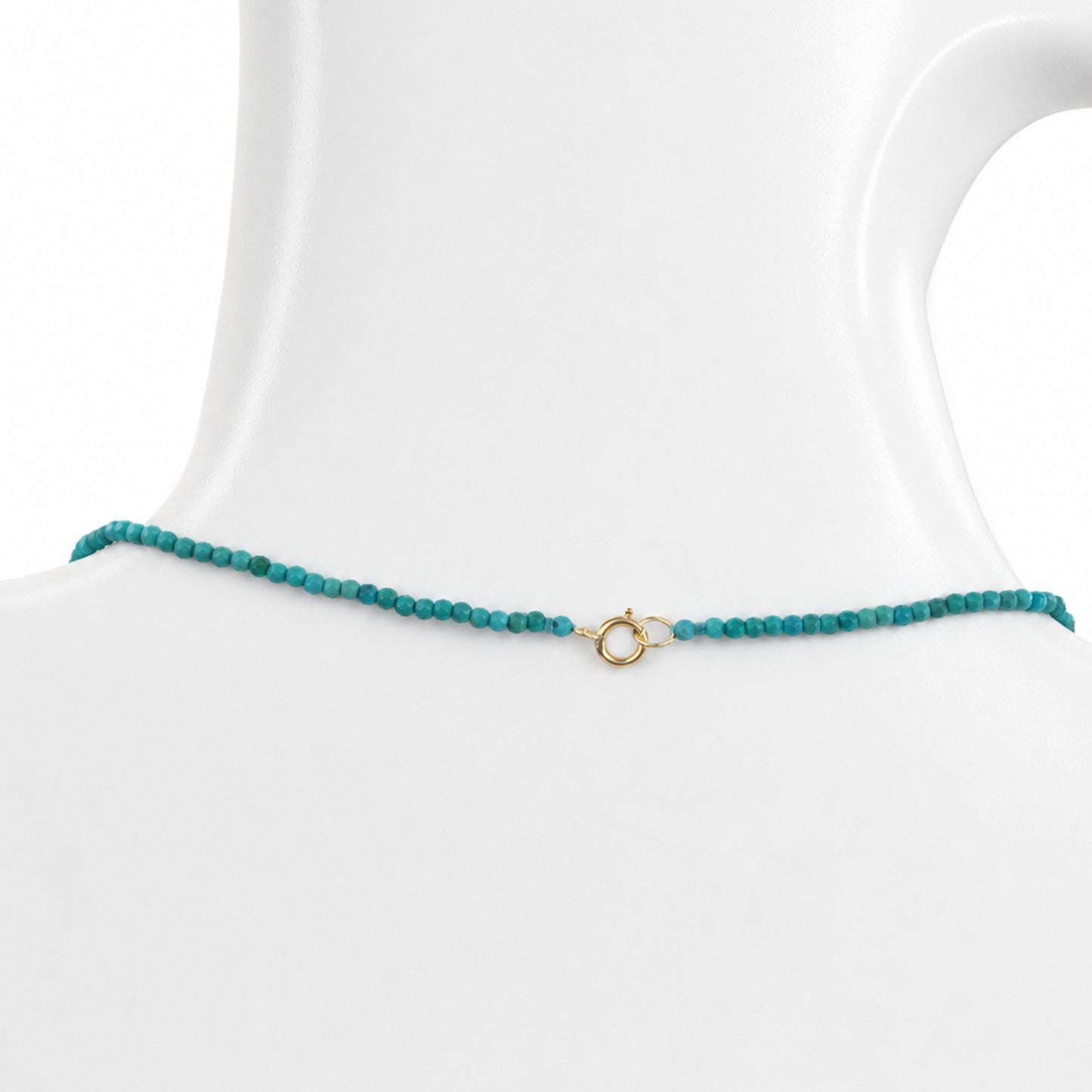 14k Multistones & Swiss Blue Topaz Round Bezel Center Necklace