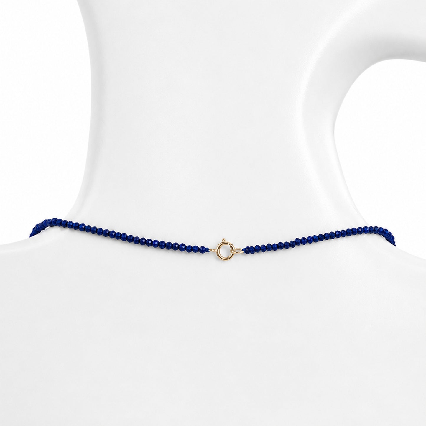 14k Multistones & Swiss Blue Topaz Round Bezel Center Necklace