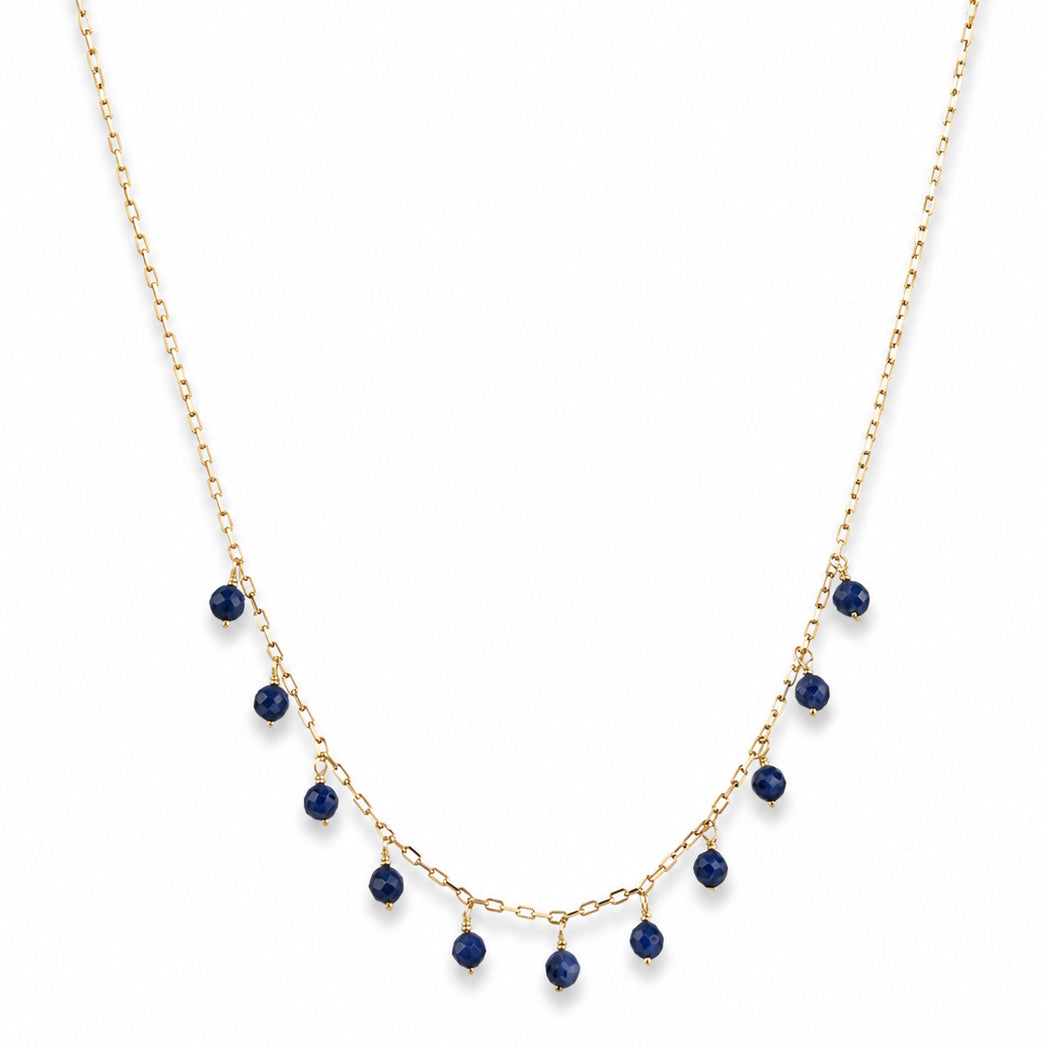 14k Dyed Gemstone Dangle Necklace