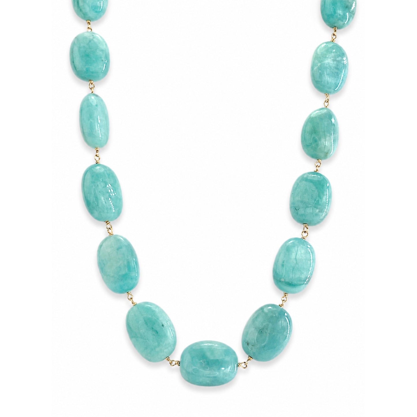 14k Amazonite Nugget Link Necklace