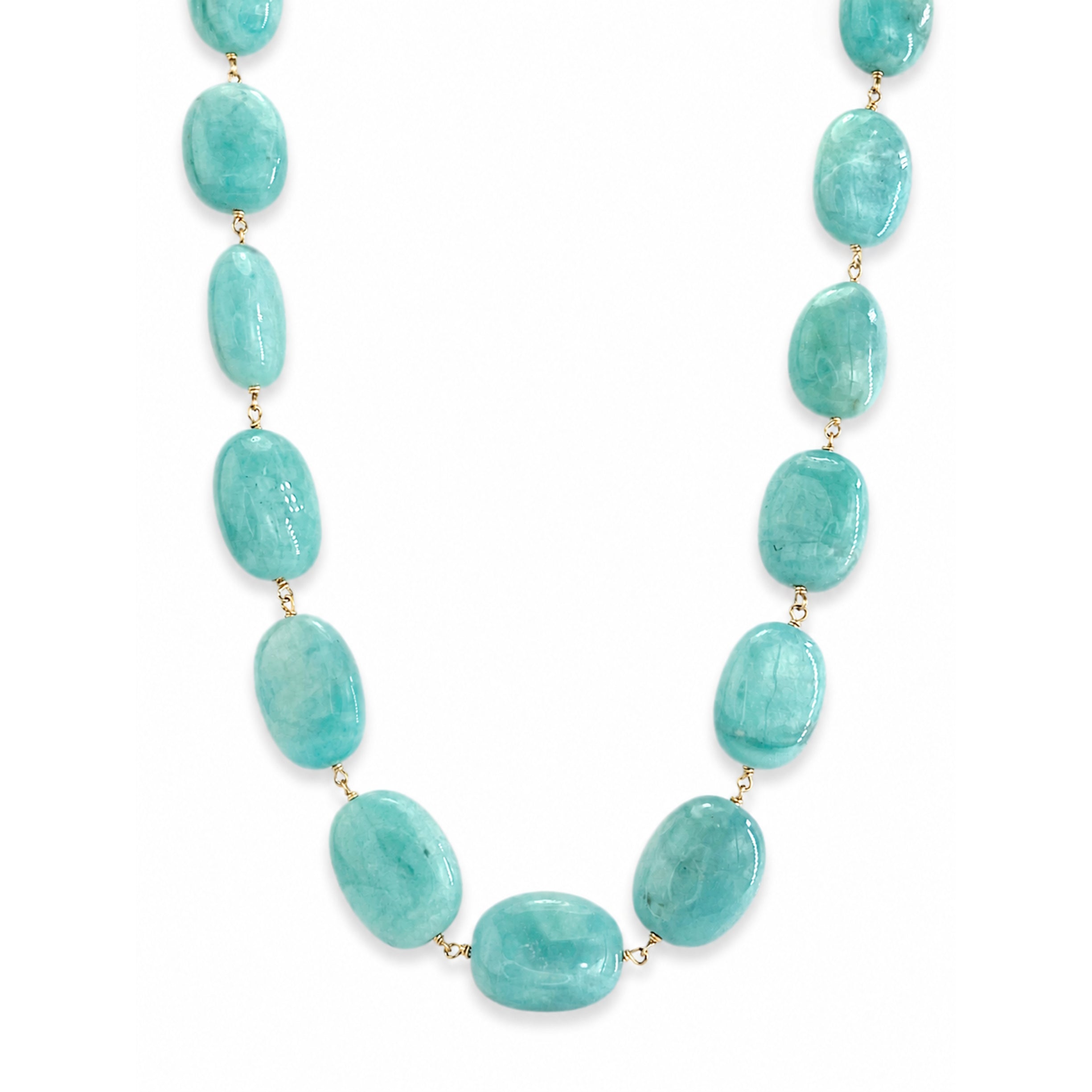 14k Amazonite Nugget Link Necklace