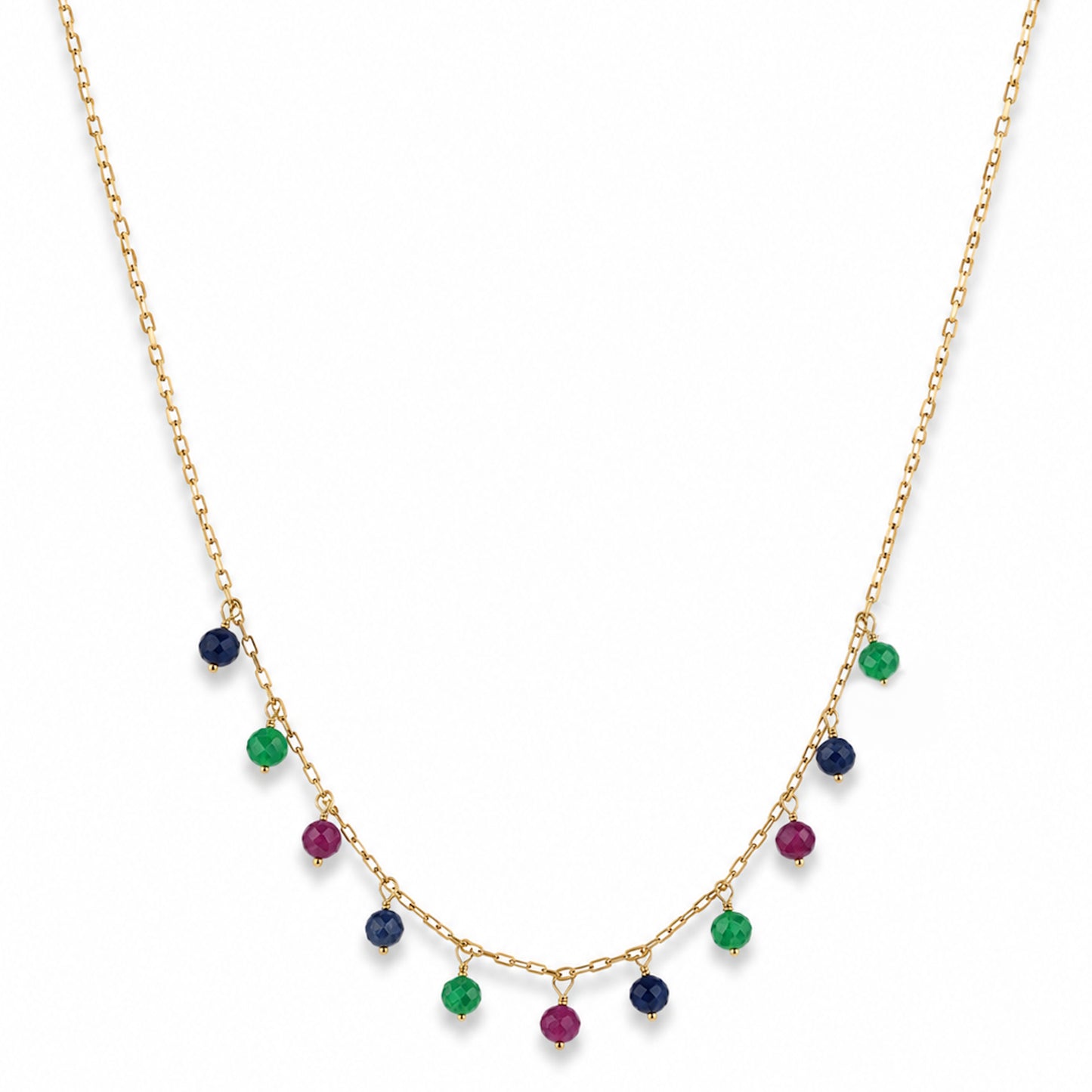 14k Dyed Gemstone Dangle Necklace