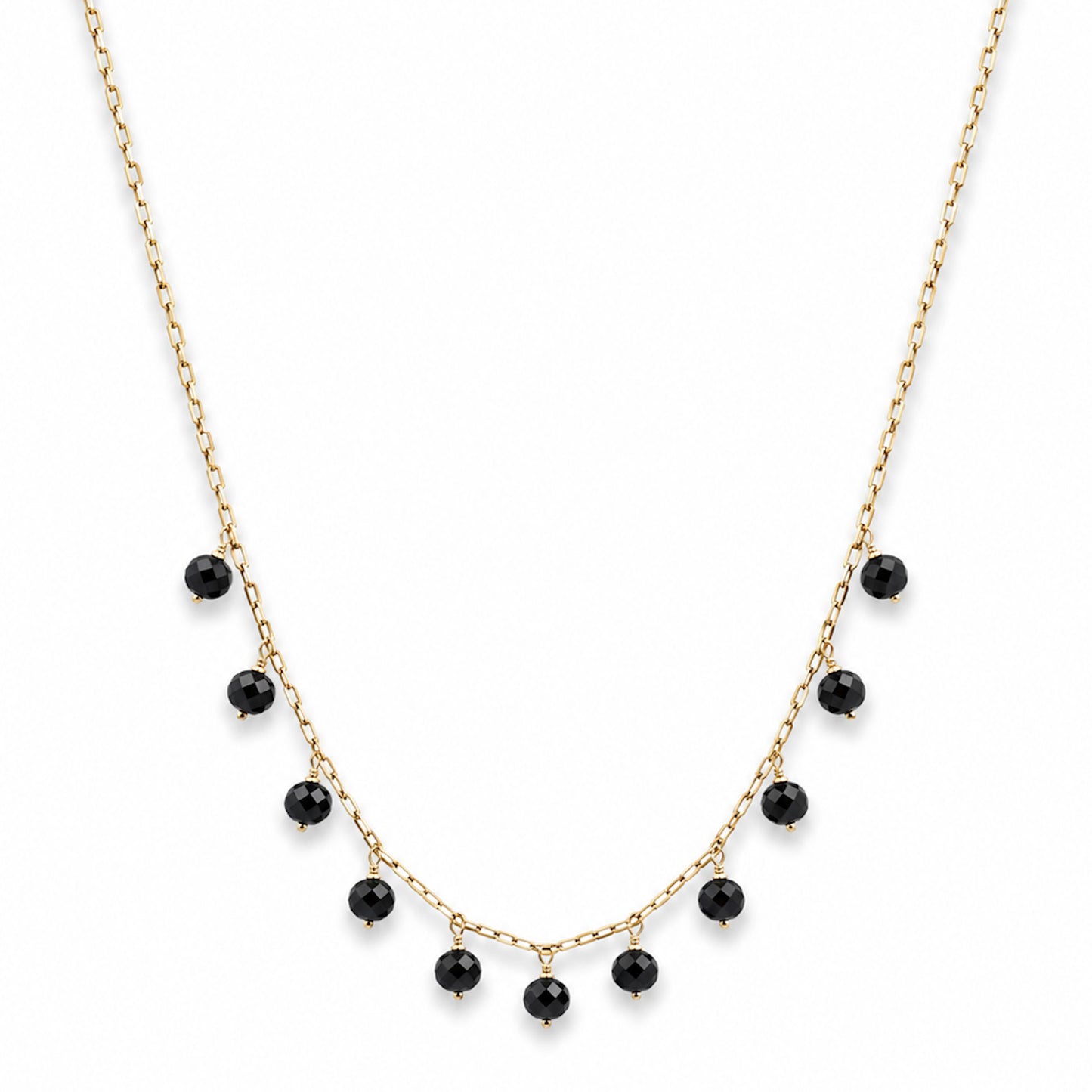 14k Black Spinel Dangle Necklace