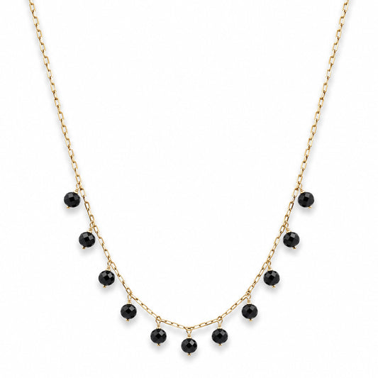 14k Black Spinel Dangle Necklace