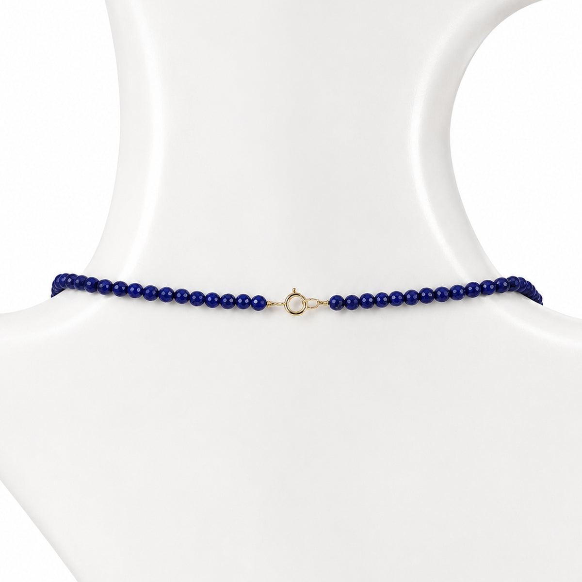 14k Lapis Graduated Beads Gold Ball Center Necklace
