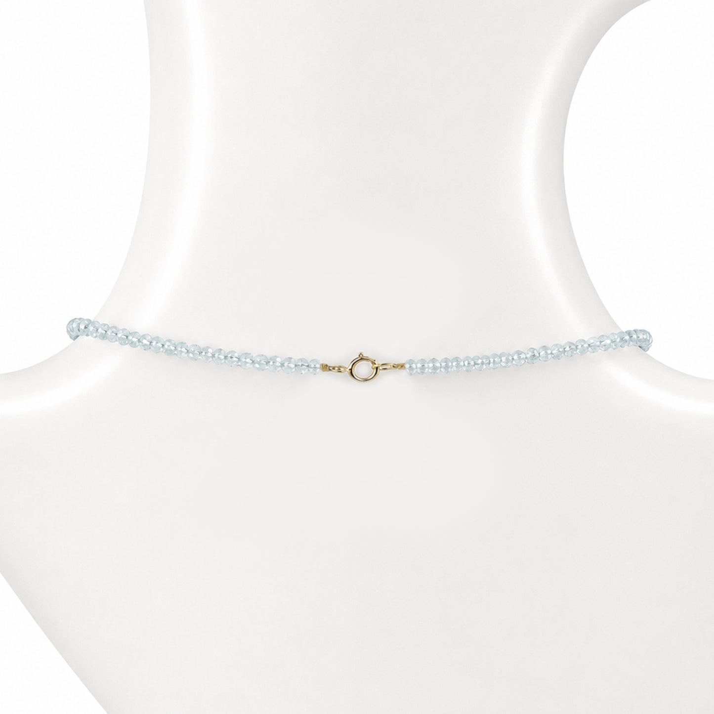 14k Blue Topaz Gold Ball Drop Pendant Necklace