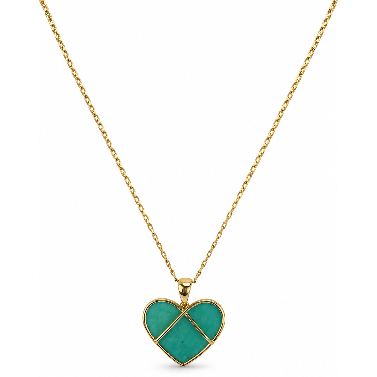 14k Turquoise Heart Pendant Necklace