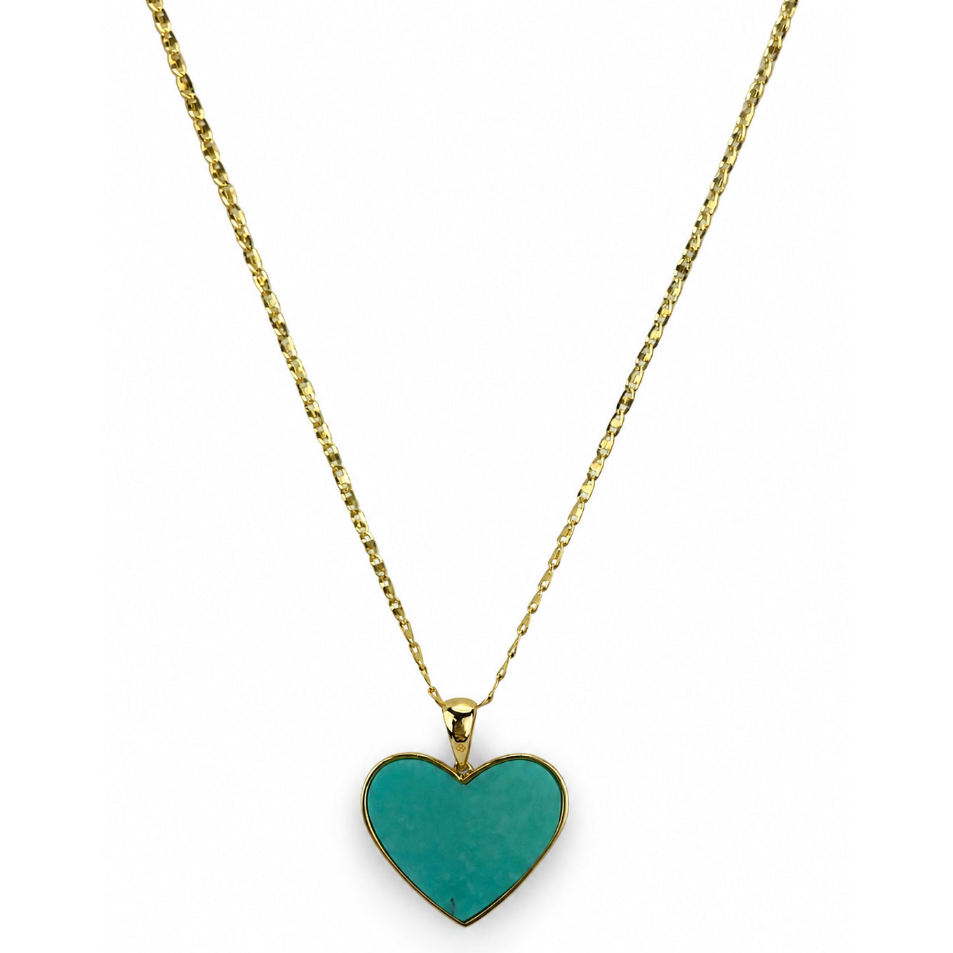 14k Turquoise Heart Pendant Necklace