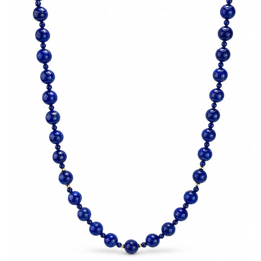 14k Lapis 3 Station 1X1 Necklace