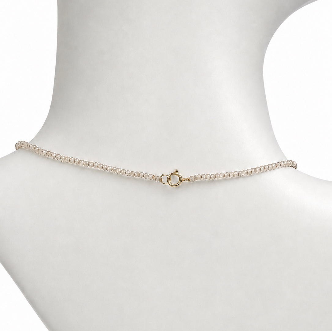 14k Brown Zircon & Swiss Blue Topaz Round Center Necklace