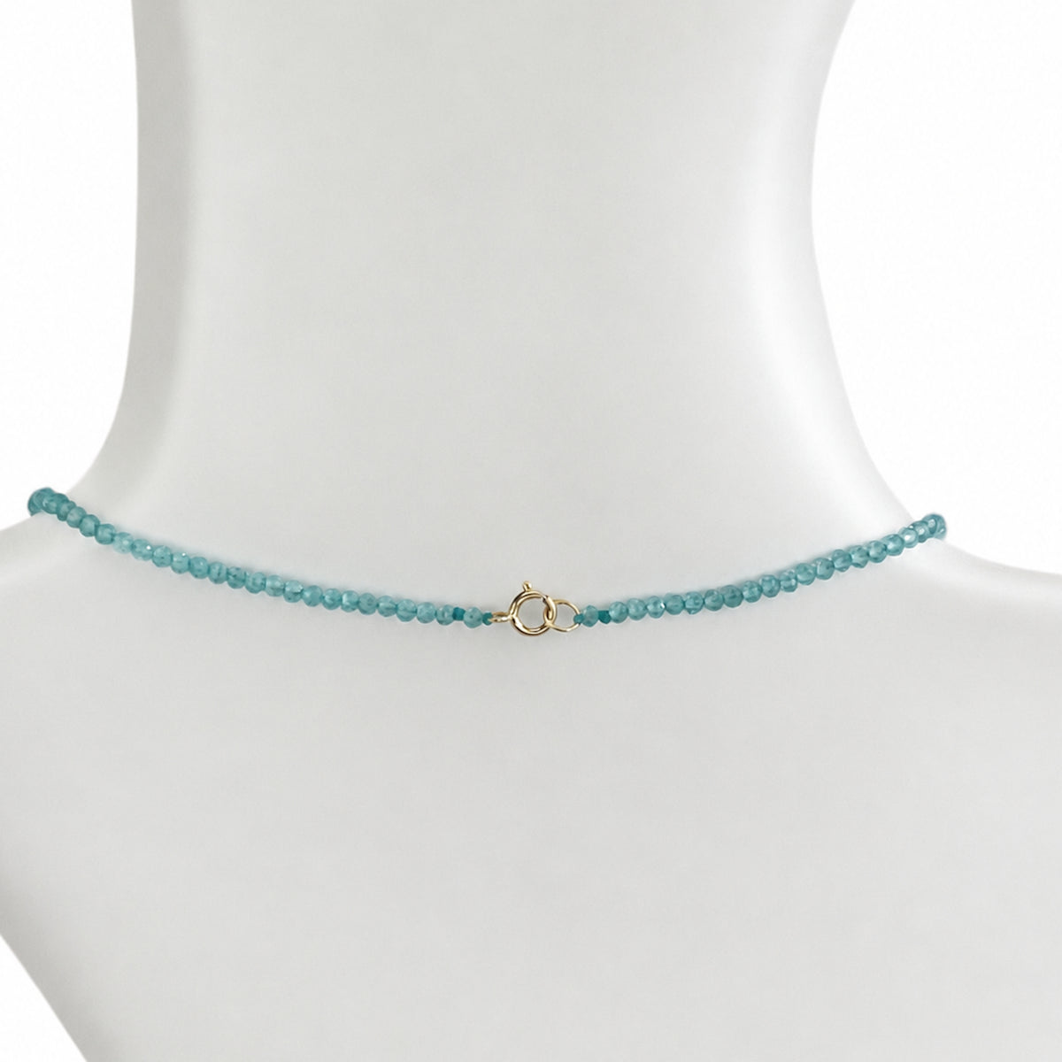 14k Apatite & Swiss Blue Topaz Round Center Necklace