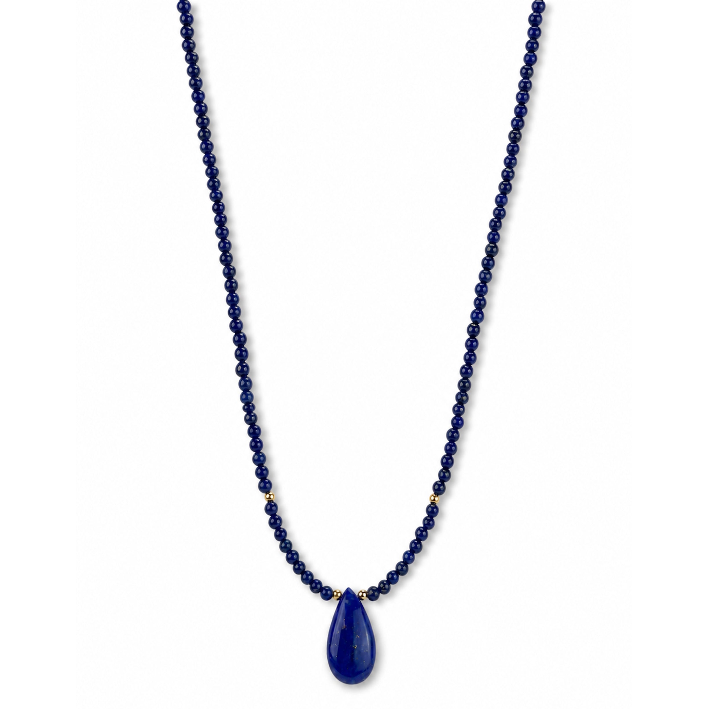 14k Lapis Pear Shape Center Necklace