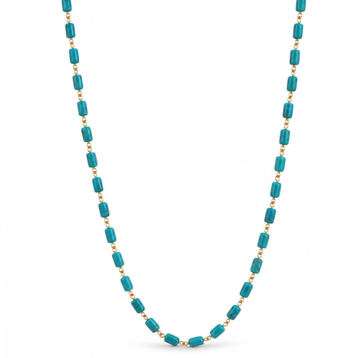 14k Turquoise Tube Link Bracelet