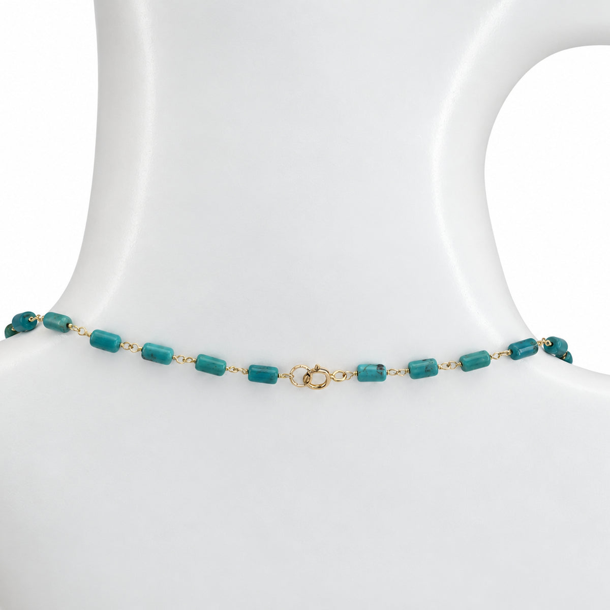 14k Turquoise Tube Link Bracelet