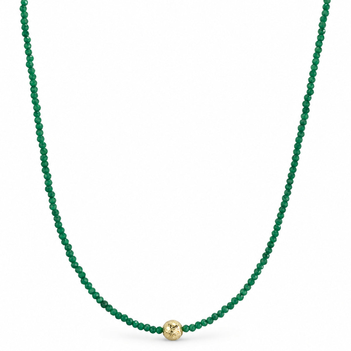14k Gemstone Glitter Ball Center Necklace