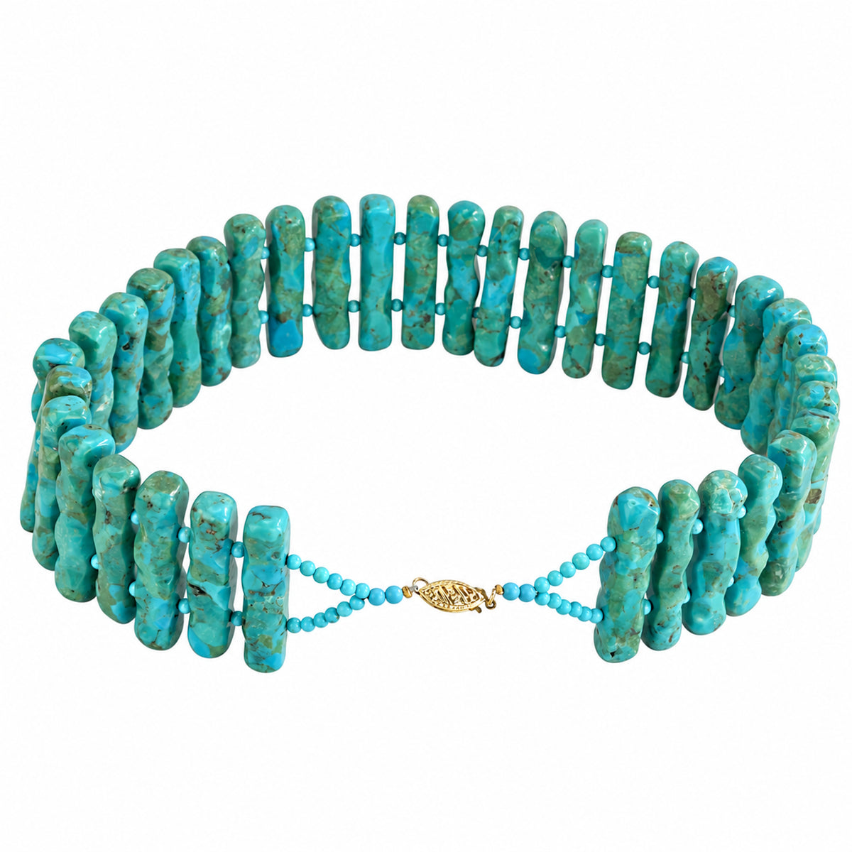 14k Stabilized Turquoise Chocker Necklace